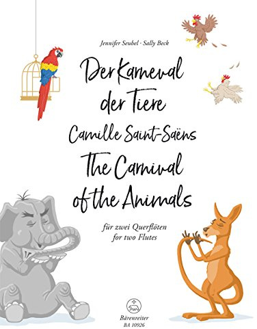 Der Karneval der Tiere für zwei Querflöten. Spielpartitur(en)