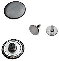 ISTA TOOLS Jeansknöpfe, ohne Loch mit festem Sockel ★ Rostfrei ★ Metallknopf, 14mm, 17mm, 20mm, Metall Knöpfe (10 STK. mit Nieten, 20mm Schwarz Nickel-frei)