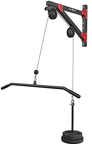 Marbo - Latzug Wandmontage - Latzugturm für die Wand - Höhe 50 cm, Breite mit Stange 10,5 cm, Länge 70 cm - Wandseilzug, Kabelzug für Home Gym und Krafttraining- MH-W108 2.0