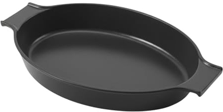 Samuel Groves - Enamel Cast Iron Gratin Dish, 36cm, Black By Chabrias LTD