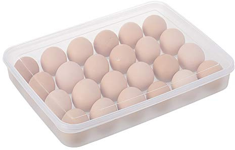Luckiner Huevo Contenedor 30 Huevos Refrigerador Contenedor Con Tapa Plástico Portátil Apilable Grande Titular Proteger Huevo Fresco