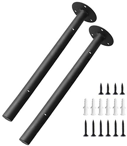 Regalhalterung Unsichtbar Kit, Metal Regalträger Schwebende Regalhalter, Tablarträger Winkel Regal Regalbefestigungen, Für Wand-montage Wandhalterung Brett, Schwarz 2pcs (Rund-35cm)