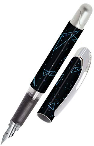 ONLINE Füller College Beyond, Tinten-Füller für Rechtshänder, ergonomisches Griffstück, hochwertige Iridium-Feder medium, Standard-Tintenpatronen, inkl. Kombipatrone blau, Allergiker geeignet