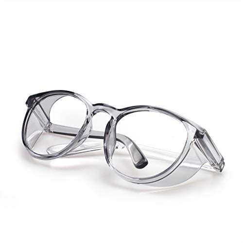 LeonDesigns Schutzbrille Anti-Fog Tactical Glasses with Side Shields Klare Schutzbrille mit Anti-Scratch UV400 Schutzscheibe Schutzbrille Innenbrille (Transparentes Grau)