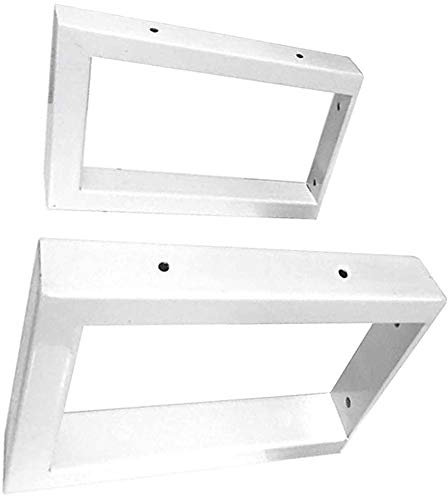YFZN Regalkonsole Weiß, Rechtwinklige Dekorative Schwimmende Regalträger, Wandkonsole Regalträger, Regalhalterungen Rechteck, Metall-Regalwinkel, 2 StüCk, Wohnzimmer, KüChe, Schlafzimmer, Esszimmer