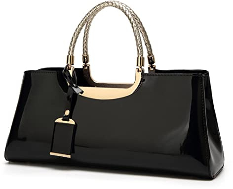 ZiMing® Borsa a Mano da Donna in Pelle Verniciata Borsa a Tracolla con Manico Hardware per Matrimonio