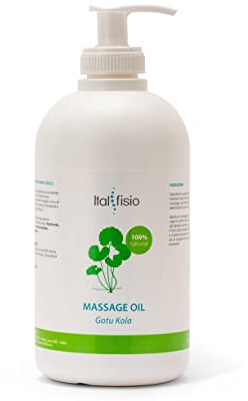 Italfisio - Reines Gotu-Kola-Öl für die professionelle Sportmassage und Physiotherapie | 500 ml - für Gesichts- und Körpermassagen Aromatherapie