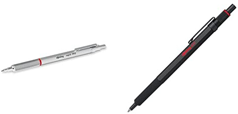 rOtring Rapid PRO Kugelschreiber | Mittlere Linienbreite | Silber & 600 Kugelschreiber | mittlere Spitze | Schwarze Tinte | schwarzer Schaft | nachfüllbar