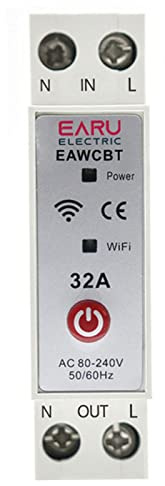 RANRAO WLAN 1P+N Intelligenter Energiezähler Schutzschalter Hutschiene für Smart Home Wireless Fernbedienung Schalter von Tuya/Smart Life APP, 63A