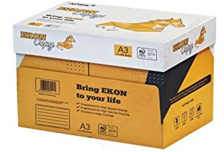 Ekon Copy Papier Format A3-42 x 29,7 cm Druckerpapier 80g für Büro, Druck und Kopieren – Packung mit 5 Packungen à 500 Blatt Druckerpapier 500