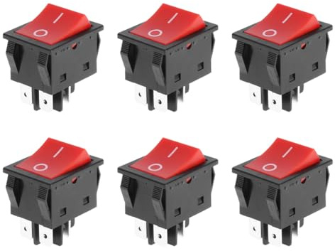 30A Wippschalter, 4-poliger 250VAC Druckknopf DPS ON/OFF Panel Kippschalter, für Schweißgerät, Haushaltsgeräte (5 Stück)