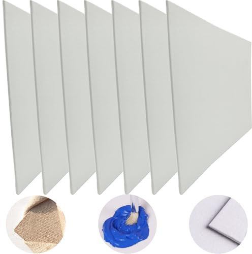 CESFONJER Leinwand Set 7 Stück 20x30cm - Mitteldichte Baumwolle-Leinwände 3mm Dicke, Einzeln in Plastikfolie Verpackt (Wasserfest & Langzeitlagerung) - Leinwand zum Bemalen für Anfänger, Kinder
