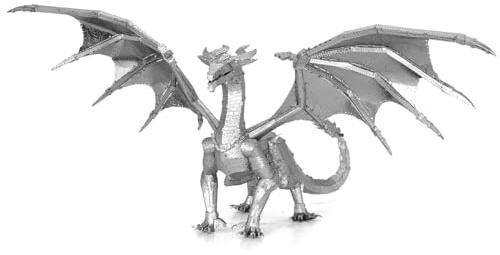 Metal Earth 3D Metallbausatz Fantasy Silber Drache Steel Dragon ab 14 Jahre | Präzise lasergeschnittene Metallteile zum Zusammenstecken ohne Klebstoff. Detailreiche Modelle mit bebilderter Bauanleitung