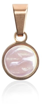 ALEXASCHA Roségold Kettenanhänger mit Stein • Charm zum Wechseln • passend für eine Vielzahl von Ketten • Edelstahl & recyceltes Glas • MIX AND MATCH