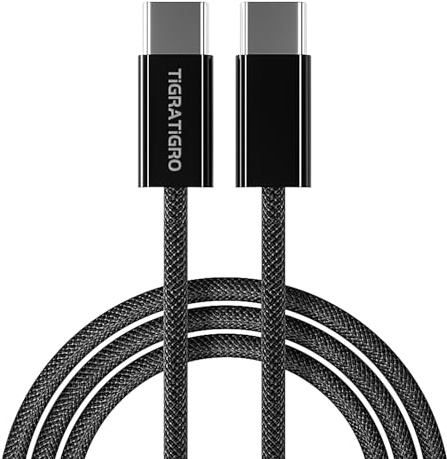 tigratigro Cavo Type-c to Type-c(C TO C Tessuto intrecciato Cavo), Nylon Cavo USB Type-C 60W PD di Ricarica Rapida per Per iPhone 15,iPad,Samsung Galaxy,Huawei,OnePlus,Google Pixel (0.5M, Nero)