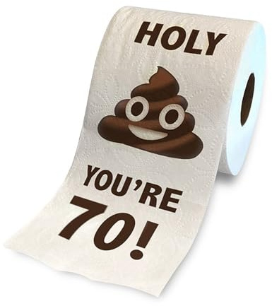 Prank Toilet Paper - Funny Birthday Rolls, 30-90 Lustige Toilettenpapier, Happy Prank Toilettenpapier, Neuheit Toilettenpapierrolle, Happy Prank Geburtstag Dekoration Geschenke für Herren Damen (70.)