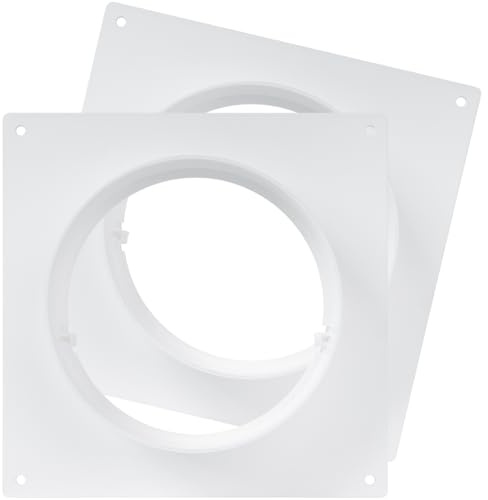 2er-Pack 125 mm Kanalverbinder Flansch, Kunststoff Gerade Rohrflansch für Heizung Kühlung Lüftungssystem (12,5 cm) - Wandflansch für Klimaanlage, Abluftschlauch, Abluftrohr, Lüftungsrohr