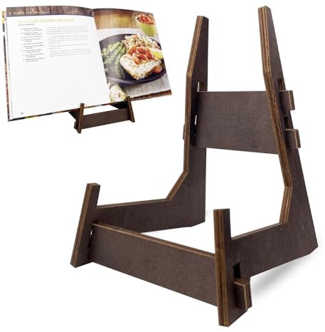 Rezept-Display-Ständer, Tablet-Ständer, Halter, Kochbuch-Ständer, Kiefernholz, offener Buchständer, Tisch-Notenständer Tellerständer