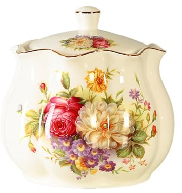 Keramik-Keksdose Im Vintage-Stil Mit Blumenmuster Und Luftdichtem Deckel, 40-Unzen-Porzellan-Küchenkanister Für Zucker, Tee, Kaffee, Müsli, Große Keramik-Bonbondose, Vorratsdose Für Lebensmittel,A