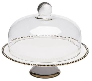 Alzatina per dolci Alzata for torta Copertura for alimenti Piatto for torta da dessert con copertura in vetro Espositore for alimenti for torta con piede alto for festa di nozze Alzata per Torta