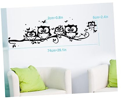 DOITOOL Abnehmbare Eulen Wandaufkleber Pvc 25x55cm Feuchtigkeitsbeständig Wiederverwendbar Selbstgemacht Wandbild Für Kinderzimmer Wohnzimmer Tv Wanddekoration