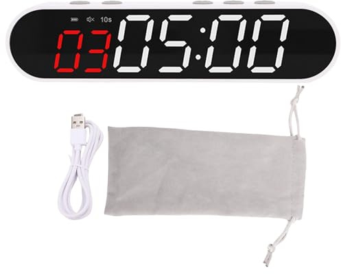 Fitness -Intervall -Timer, Tragbares Training Sport Uhr Stopwatch -Fitnessstudio -Timer für Zuhause, Garage, Boxen, Fernbedienung, Magnet, 1500 MAh Leistungsstarke Batterie