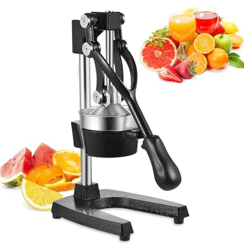 wowspeed Citrus Juicer Professional Lemon Squeezer, Commercial Grade Orange Juice Squeezer, Lime Squeezer Hand Press Manual Fruit Juicer, Heavy Duty Fruit Press for Pomegranate, Watermelon, Black