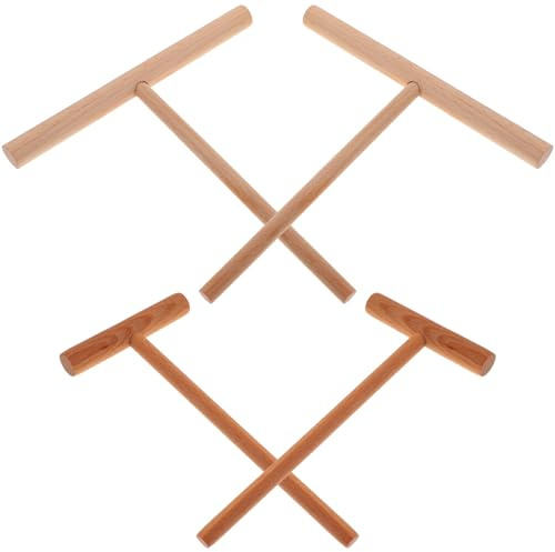 Garneck 4pcs Wooden Crepe Spreaders Manual Pancake Making Tools Kitchen Utensils for Baking Crepes and Pancakes