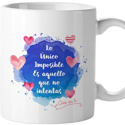 El Kraken Taza con frases bonitas, Motivacionales, Tazas originales, Detalles para compañeras de trabajo, Amigas, Mamá, Hermana, Regalo para mujer, Cerámica 330 mL (Lo único imposible)