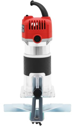 Fresa de carpintería de 800 W con 30 000 rpm. Fresadora manual de precisión de aluminio y ABS, profundidad de corte variable, mango antideslizante, ideal para bricolaje y bordes de muebles