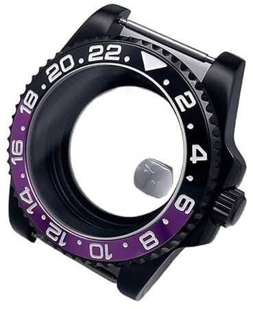 Caja de Reloj NH35 40 mm, subesfera Negra, Correa Caucho, Cristal Zafiro, Acero Inoxidable, Movimiento NH34, NH36, y NH38(Case 31,No Cyclops)