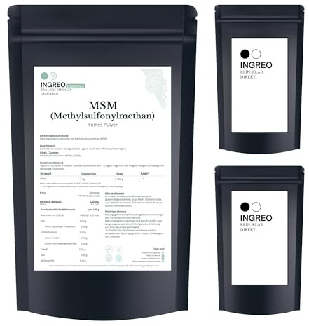 3kg (3x1kg) MSM Pulver 100% reines Methylsulfonylmethan Schwefel Pulver ohne Zusätze, hochrein abgefüllt in Hamburg msm pulver hochdosiert powder pulver für menschen pferde hunde tiere