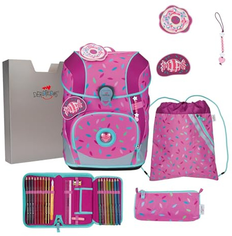 DerDieDas Schulranzen ErgoFlex Tiny Set 6-teilig Sweet Sprinkles pink