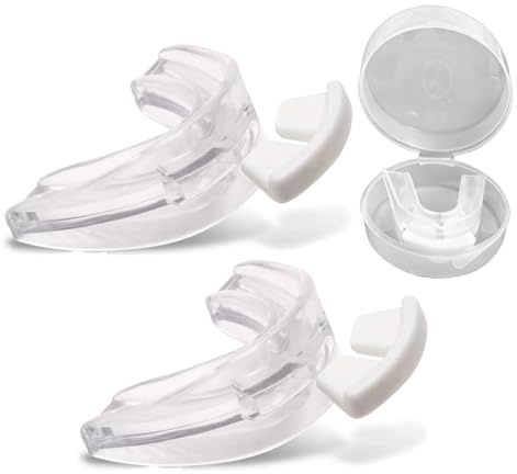 DOKRIN Protège-dents pour sport,Protège-dents de sport translucide en 2 pièces, offrant une protection complète pour tous les sports, facilement réglable, adapté aux adultes et aux adolescents