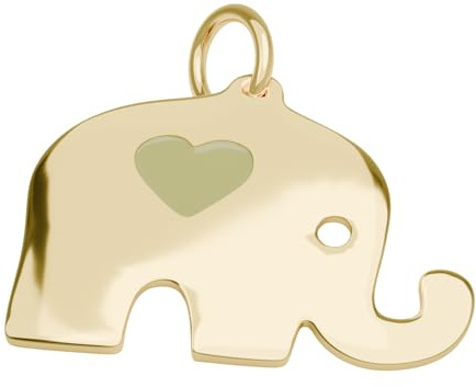 Pendentif – or 18 carats – 0.54 gr – éléphant cœur jaune émaillé, bijou fin et porte-bonheur – Valeur refuge – Idée cadeau – poinçon 750 – Certificat d’authenticité – Salia Gold Paris