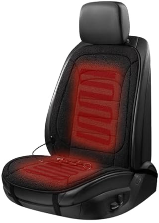 Möge Auto Sitz Auflage Sitzmatte Winter Autositz Auflage Mit Voller Rückenlehne Autositzbezüge Passend Warm Bequem Weich Plüsch zum Fahren im Winter, Universell Passend (Black1, 1PCS)