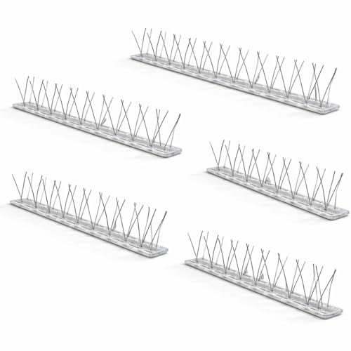 Pinchos Antipalomas 25 cm Pack 12 Uds | Pinchos para Palomas de Acero Inoxidable | Sistema Antipalomas Exterior Resistente | Adhesivos o Atornillados para Balcones, Techos y Jardines