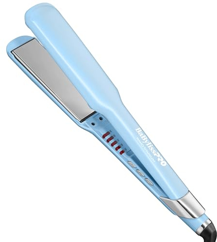 BaBylissPRO Nano Titanium 1 1/2 Ultra-Sleek Straightening Iron, Flat Iron - Iced Blue