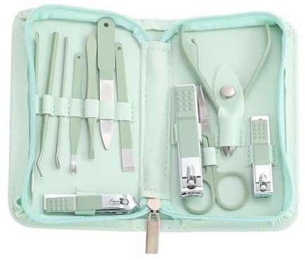 PRETYZOOM Kit de Manicura Multifunción de Acero Inoxidable Cortaúñas y Lima Portátil para Uso Diario y Viajes en Bolsa Tamaño Palma