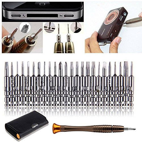 SOBROVO 25 in 1 Silver Steel Alloy Torx Screwdriver Repair Tool Set for Macbook,Mobile Phone,PC Laptop,Tablet,iPad,Watch,Car Keys, Christmas New Year Gift for Men, Father, Husband
