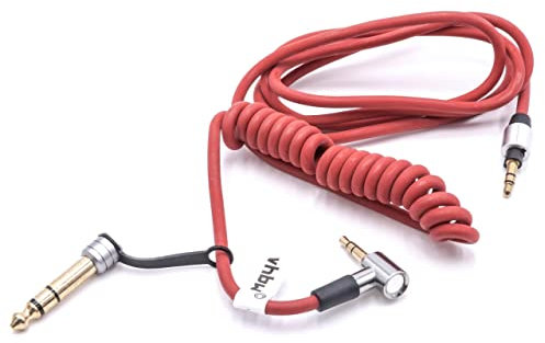 vhbw Audio AUX Kabel kompatibel mit Monster Beats by Dr. DRE Mixr, Pro, Solo, Studio Kopfhörer - Audiokabel 3,5 mm Klinkenstecker auf 6,3 mm, 150 cm Rot