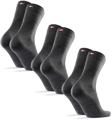 DANISH ENDURANCE Merinoull Strumpor Män, 3 & 5-pack, Grå, 35-38
