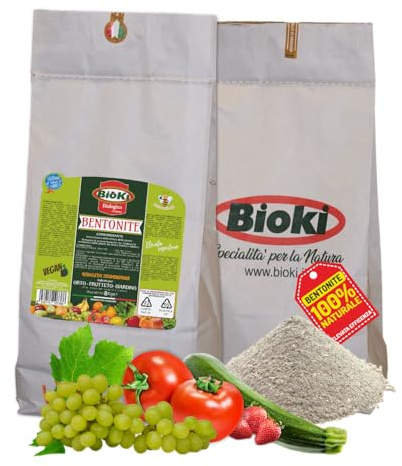 Bioki Bentonite Naturale per Agricoltura Bio micronizzata, busta da 8 kg