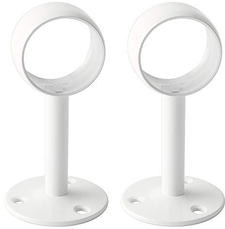 SAYAYO Bastone per Tende da Soffitto Acciaio Inox Supporto, Staffa di Montaggio con Viti ad Espansione per Asta Appendiabiti Guardaroba per Appendere, 32mm 2 Pezzi