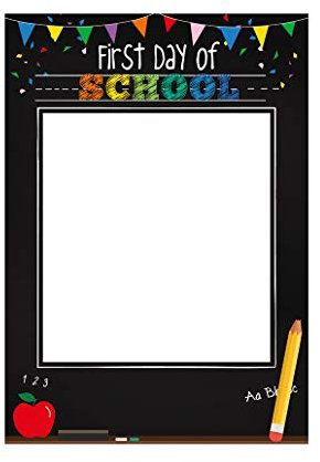 SWYOUN Black First Day of School Back to school Party Photo booth Selfie Frame