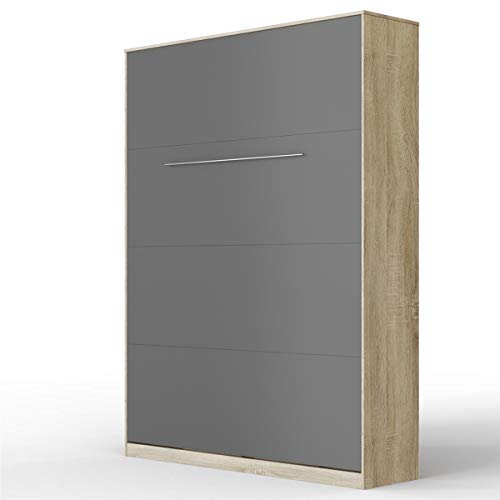SMARTBett Schrankbett Standard Eiche Sonoma/Anthrazit 140 Vertikal