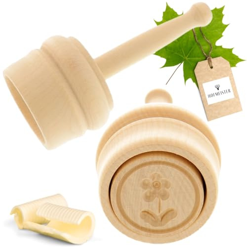 2X HOFMEISTER® Butter-Stempel, für 30 g Butter, 5 cm, Blume, handgefertigt in Deutschland, Butter-Form zum Dekorieren, runde Durchstoß-Form, Butter-Model aus heimischem Ahorn-Holz