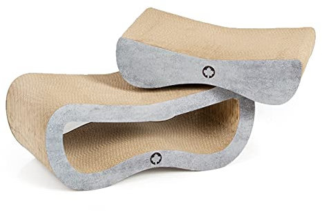 CanadianCat Company | Premium Kratzbrett/Kratzlounge für Katzen Spar-Set Orbit + Satellite, Kratzpappe/Katze Kratzbrett, Wellpappe & Katzenminze, Small, Betonoptik