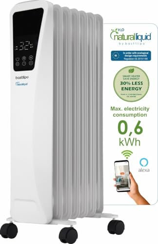 Bastilipo - Radiatore elettrico a basso consumo con Wi-Fi, 7 elementi, con fluido ecologico, R-EcoFluid2-7