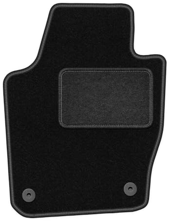 Velours-Fahrermatte passend für Skoda Fabia III 2014-, Schwarz, LUX | passend für Schrägheck/Kombi; Velours-Teppich (Polypropylen), ca. 6,5 mm; rutschfest, vormontierte Befestigungen (Typ AV2)
